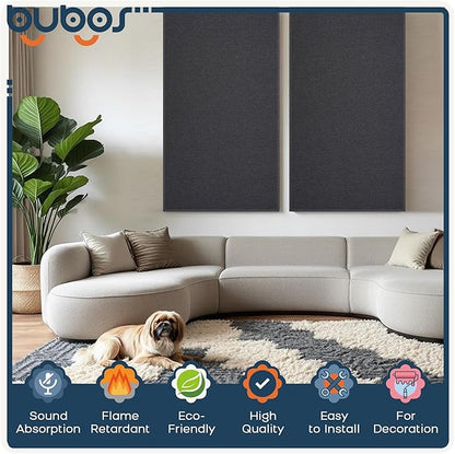 BUBOS 2 PCS Fabric Acoustic Panels, 47.2''x23.6'' Decorative Sound Dampening - Image 5