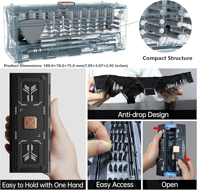 JAKEMY 180 in 1 Precision Screwdriver Set, Computer Screwdriver Kit, - Image 3