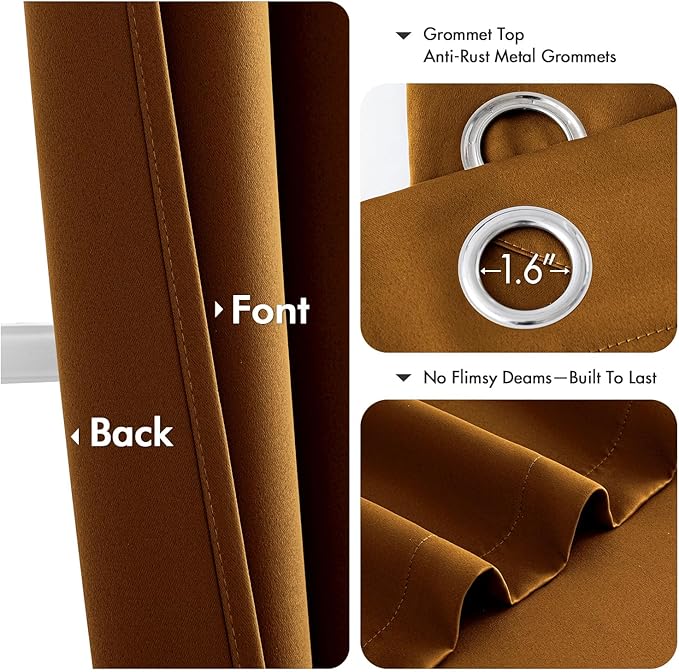 MIULEE Gold Brown Blackout Curtains - Image 4