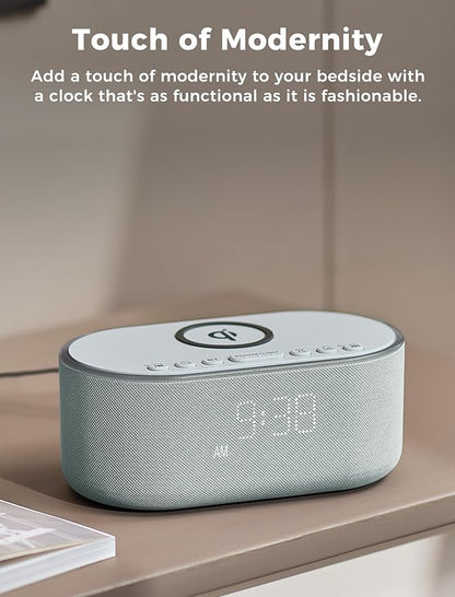 Odokee Wireless Charging Alarm Clock Radio: Qi Certified Fast Wireless Charger - Image 7