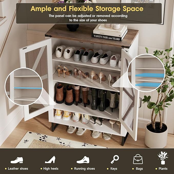 Maupvit 42.1" Farmhouse Shoe Cabinet - Image 4