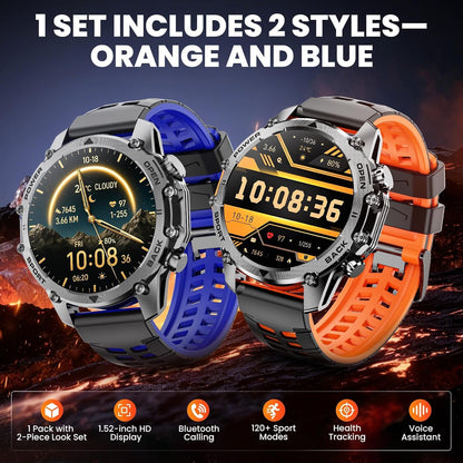 hwagol smart watches for men (call/notification),1.52''hd military smart shown in use