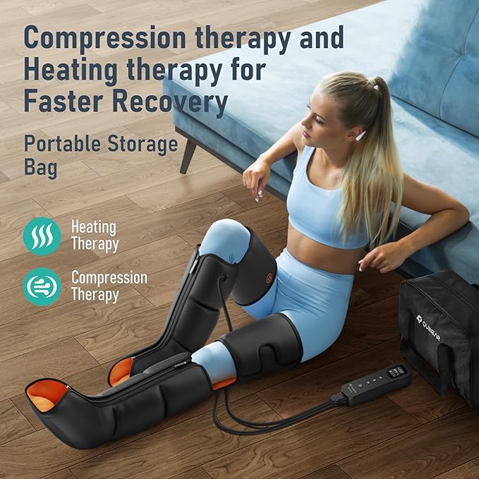 QUINEAR Leg Massager, 3-in-1 Heat and Compression Therapy, Air Compression Leg - Image 3