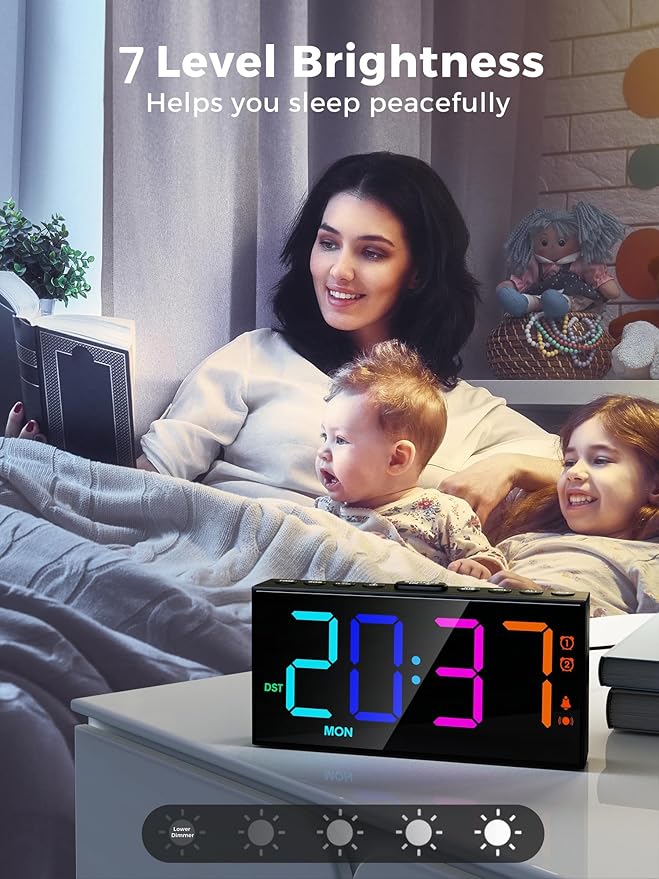 PPLEE RGB Bed Shaker Alarm Clock - Image 4