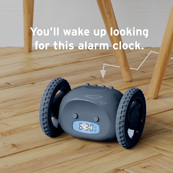 CLOCKY Extra Loud Alarm Clock for Heavy Sleepers on Wheels Rolls Runs Away - Image 5