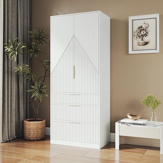 71.7" Wardrobe Armoire Wooden Closet by TOKSOM