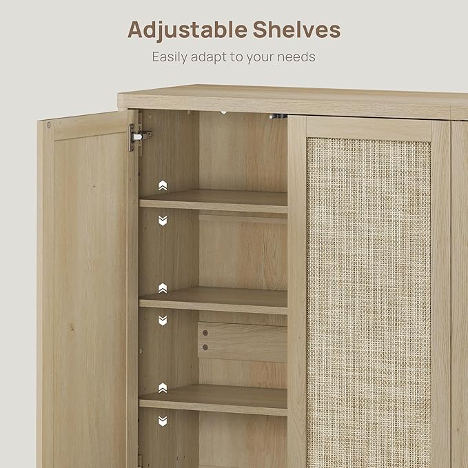 SICOTAS Rattan Shoe Storage Cabinet - Image 5