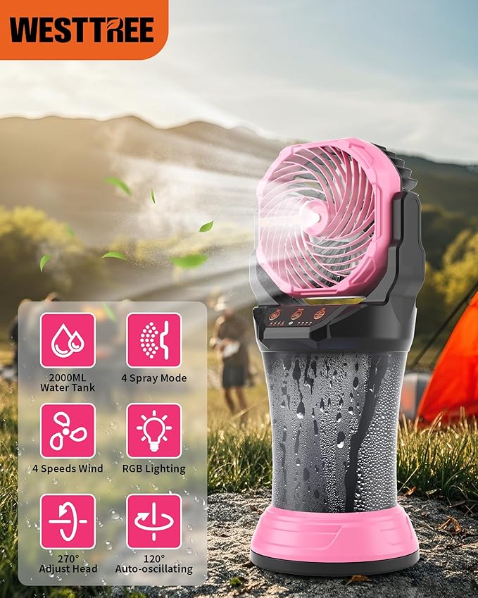 WESTTREE Portable Misting Fan - Image 8