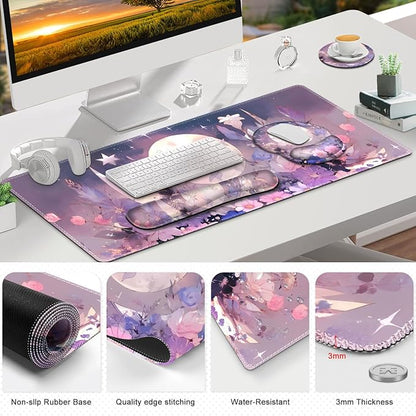 Large Desk Mat, Gaming Mouse Pad, Desk Pad Protector, XXL Mousepad + Keyboard - Image 9
