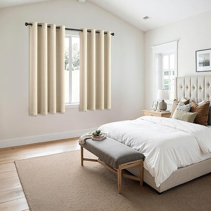 MIULEE Cream Beige Blackout Curtains - Image 6
