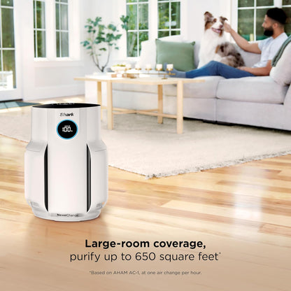 shark neverchange air purifier, hp153, white, close-up detail