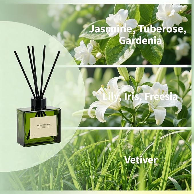 Reed Diffuser, 4 oz Jasmine Lily Scent Diffuser - Image 2