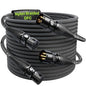 XLR Cables 20ft 2 Pack, Kevlar-Reinforced Nylon Braided Microphone Cable by AA