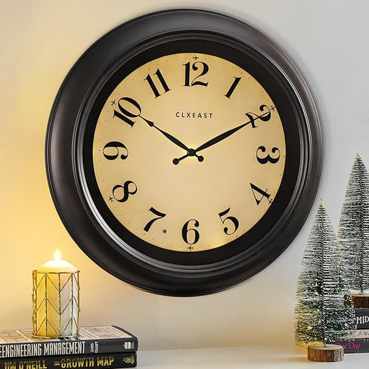 CLXEAST 18 Inch Large Illuminated Wall Clock by CLXEAST