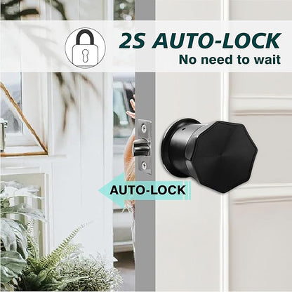 Black Door Knobs with Digital Keypad Lock, Electronic Door Lock with Handle - Image 4