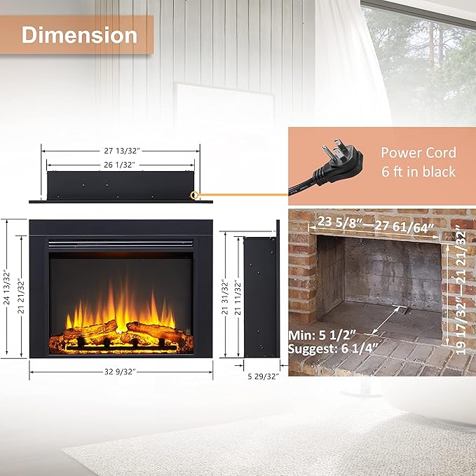 Legend Flame LegendFlame Jaden 32'' W x 25'' H Electric Fireplace Insert - Image 5