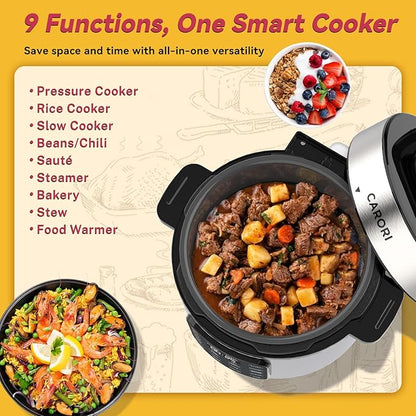 Electric Pressure Cooker 6 Quart Silver, Non-stick Pot, 9-in-1 Instant Pot - Image 3
