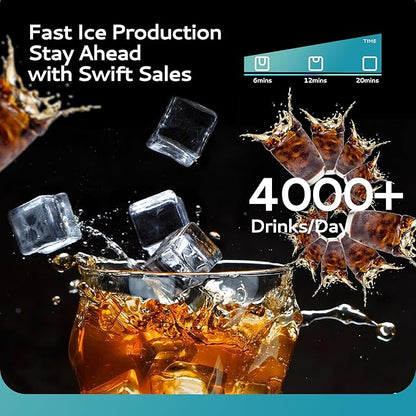 EUHOMY Commercial Ice Maker Machine 500Lbs/24H, SECOP Compressor&ETL Approval - Image 3