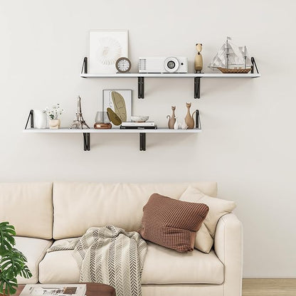 Heimlove Deep Floating Shelves for Wall, 12 Inch Deep Floating Shelves Set of 3 - Image 6