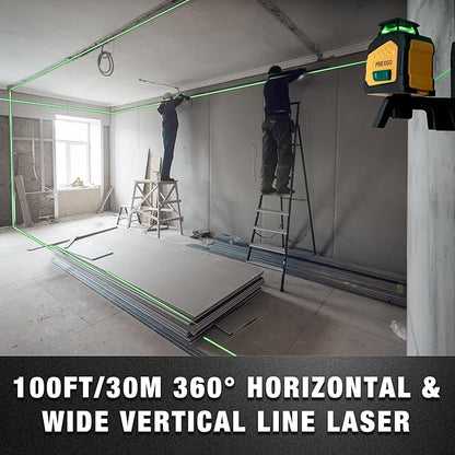 PREXISO 360° Laser Level with Tripod, 100Ft Dual Power Self Leveling Cross Line - Image 2