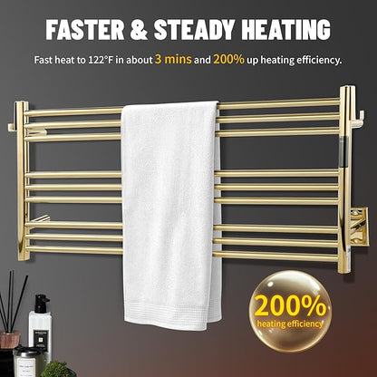 K&KALONZO Towel Warmer for Bathroom, Wall-Mounted 9-Bar Heated Towel Rack - Image 2