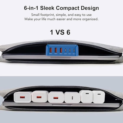 USB C Fast Charger, 100W GaN 6 Port Type C Charging Station Hub Block Cube - Image 7