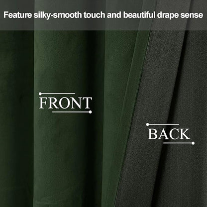 JIUZHEN Oliver Green Velvet Curtains 84 inches - Image 4