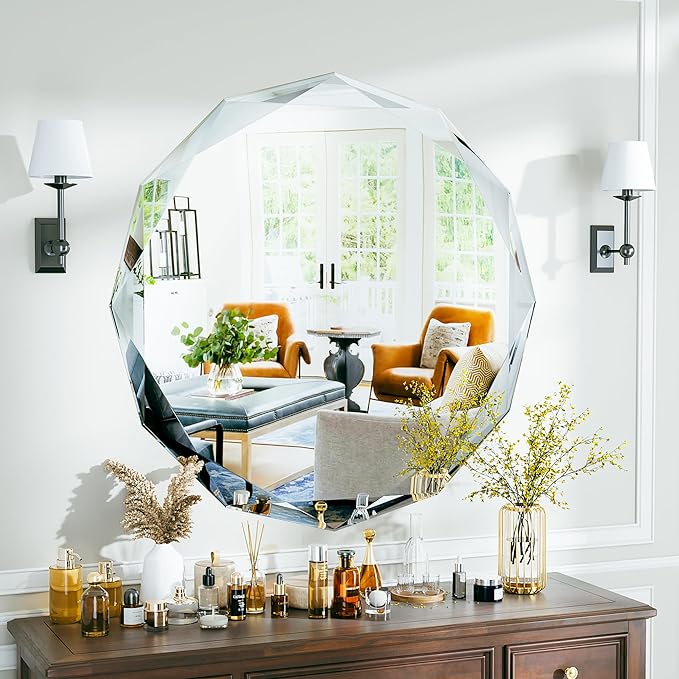 Suidia Bathroom Mirror, Frameless Bathroom Mirror - Image 2
