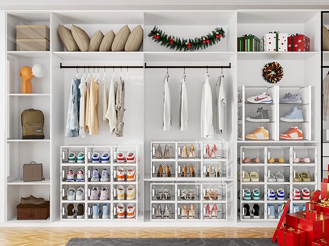 Shoe Organizer, 12 Pack Shoe Storage Shoe Organizer - Image 8