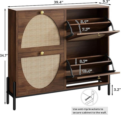 IRONCK Rattan Shoe Cabinet Storage - Image 3