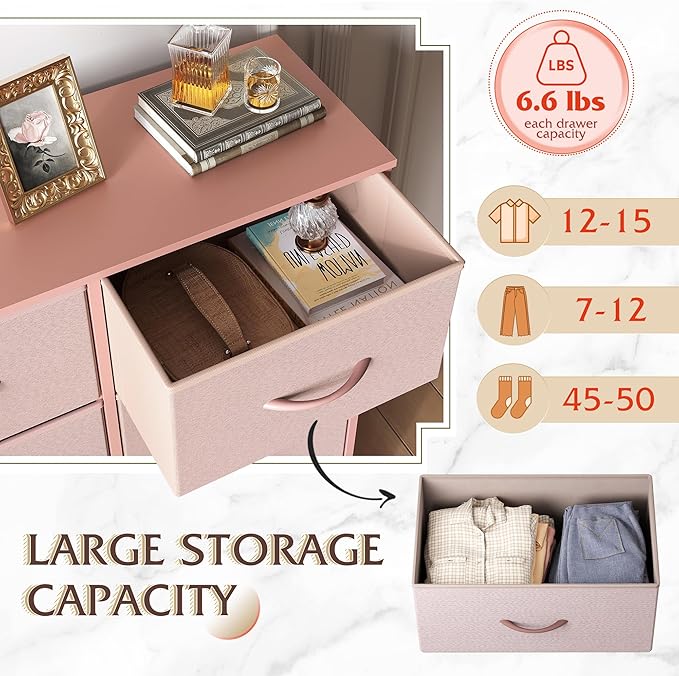 WLIVE Fabric Dresser for Bedroom, Tall Dresser - Image 5