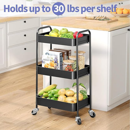 TOOLF 3-Tier Metal Rolling Cart - Image 2