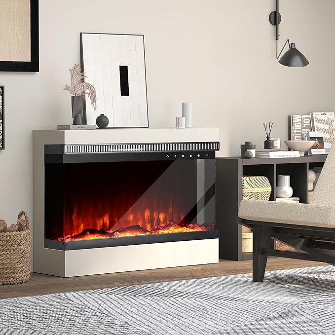 Charavector 30 inch 3-Sided Electric Fireplace Inserts - Image 3