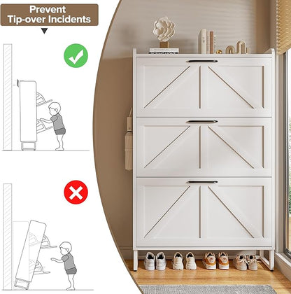 EOYUTLLY Shoe Cabinet Storage for Entryway, Narrow Shoe Rack - Image 8