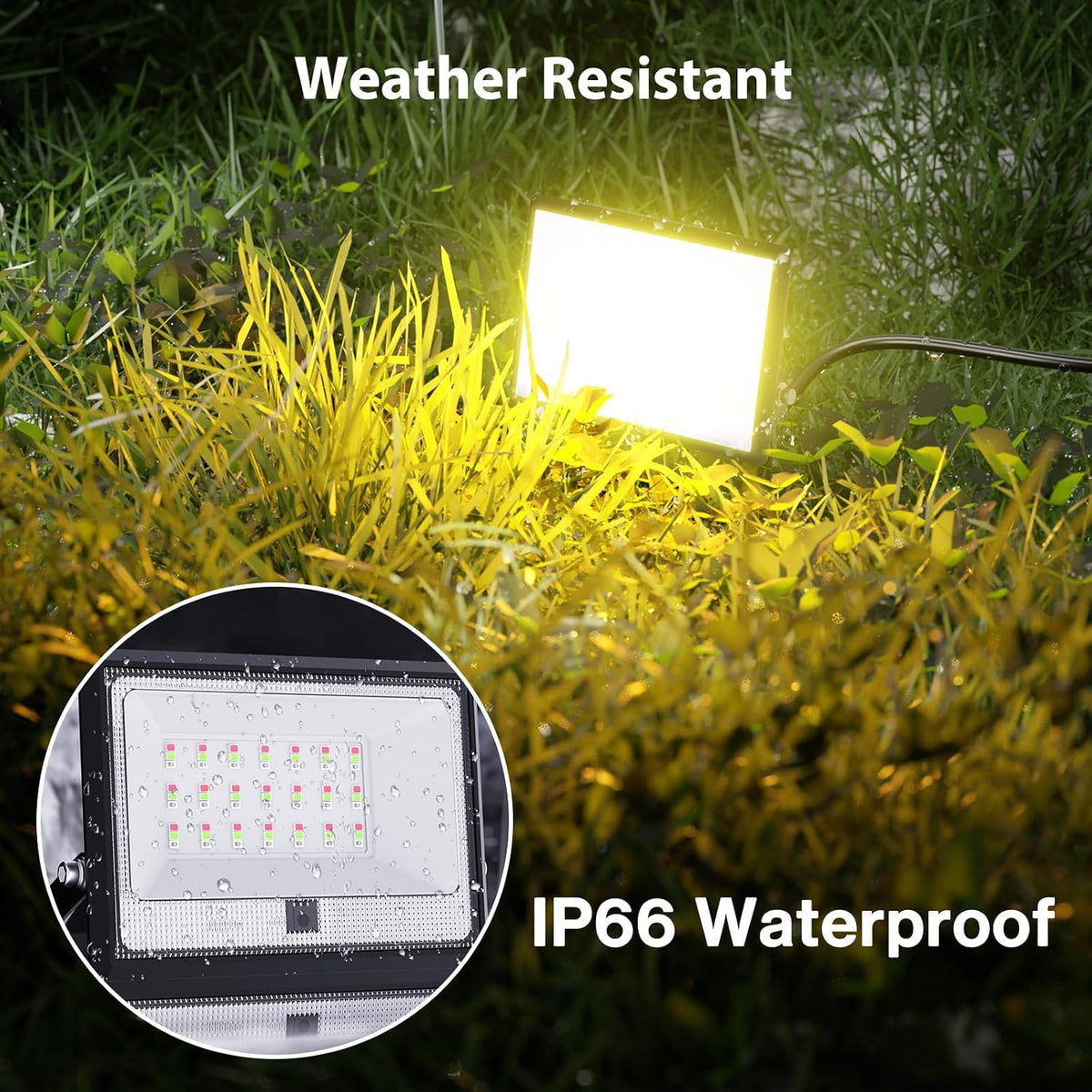Olafus 30W RGB LED Flood Light Outdoor, Halloween Flood Lights with Remote