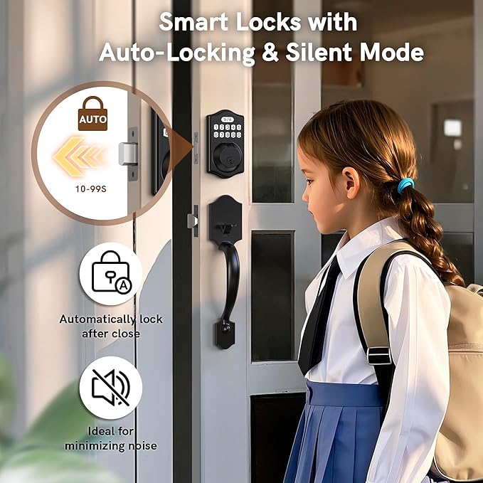 APP Fingerprint Door Lock Set, Keyless Entry Door Lock, Front Handle Set - Image 4