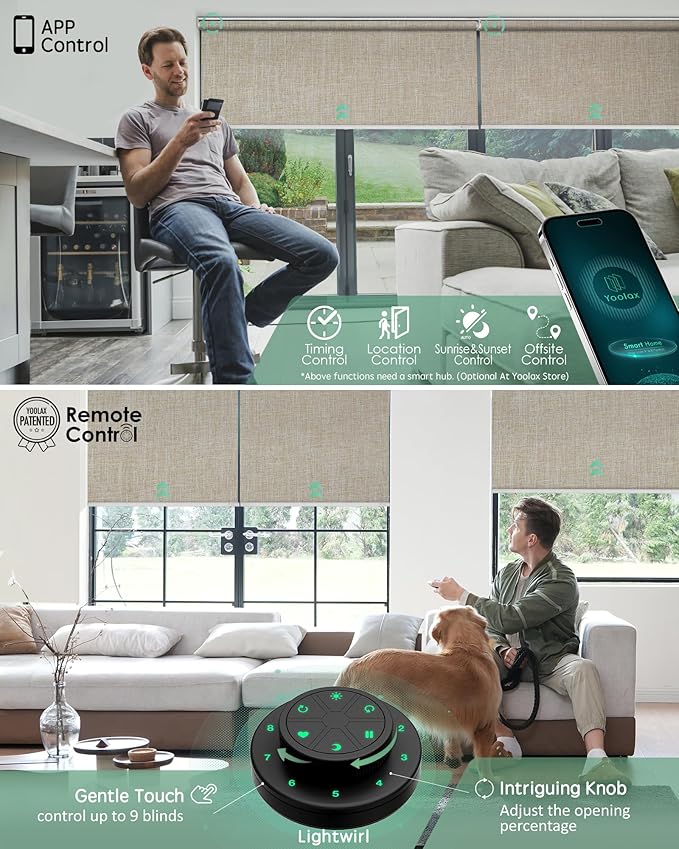 Yoolax Motorized Blinds with Remote, Automatic Window Shades Compatible with - Image 3