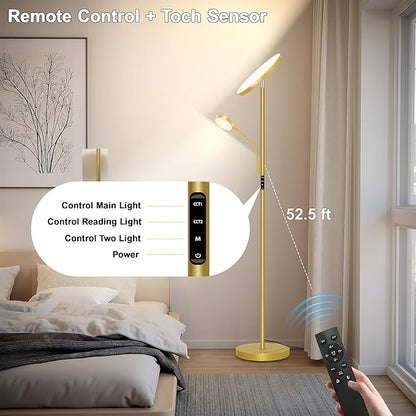 Aulaiyi Floor Lamps for Living Room, 42W/4200LM Bright Floor Lamp, 2-in-1 - Image 5