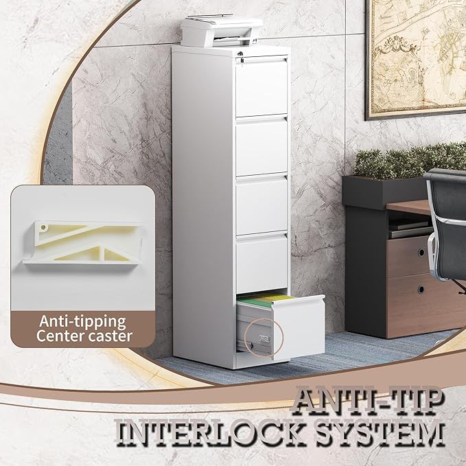 5 Drawer Vertical File Cabinet - Image 7