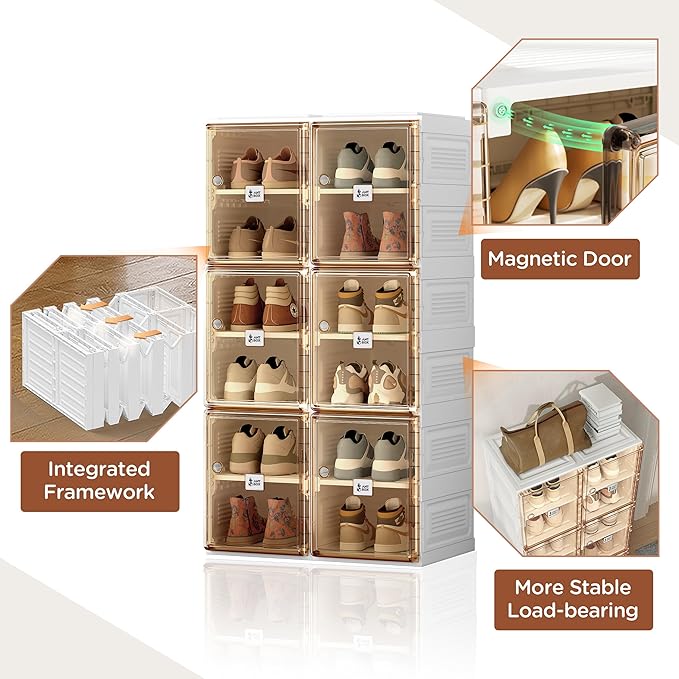 ANTBOX Shoe Organizer Storage Box, Portable Folding Shoe Rack - Image 4