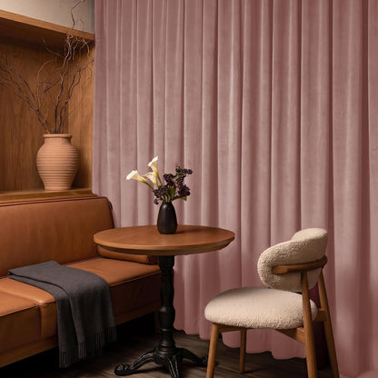 RYB HOME Velvet Curtains 102 inches Long, Extra Long High Ceiling Curtains | Thermal Insulated,Luxurious Home Decor,OEKO-TEX Certified,Apartment Loft Large Windows,W52 x L102,Baby Pink,2 Panels Set