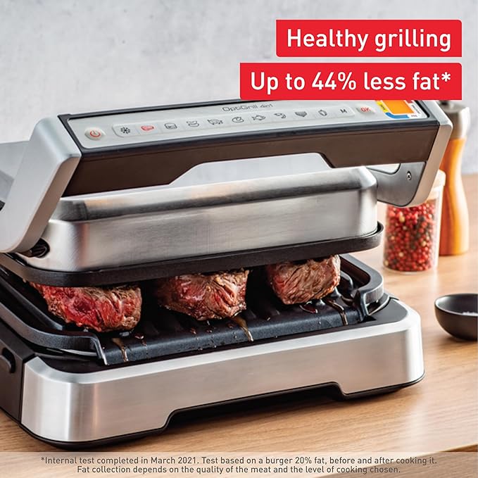T-fal, Electric Grill, OptiGrill 4in1, Stainless Steel, 9 Automatic Cooking - Image 5