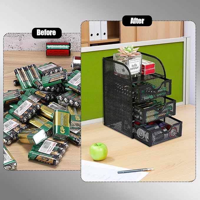 BTSKY Metal Mesh Battery Storage Organizer - Image 4