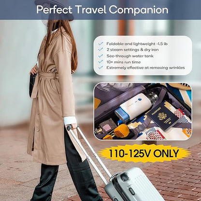 Newbealer Steamer for Clothes, 1200W Travel Steamer - Image 3