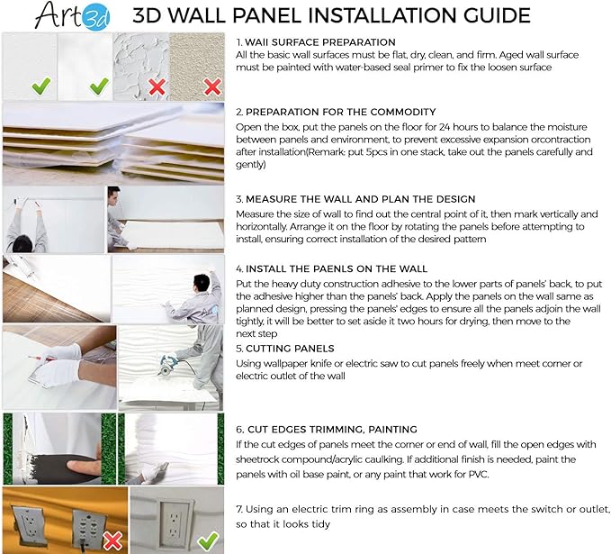 Art3d 12 Pack 3D Diamond Design Wall panels 19.7"x19.7" PVC Panel - Image 9