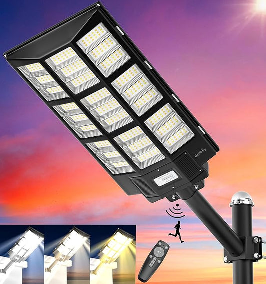 Gefolly SL-7200W Solar Street Light Outdoor, Wide Angle 450000LM by GefollyLight