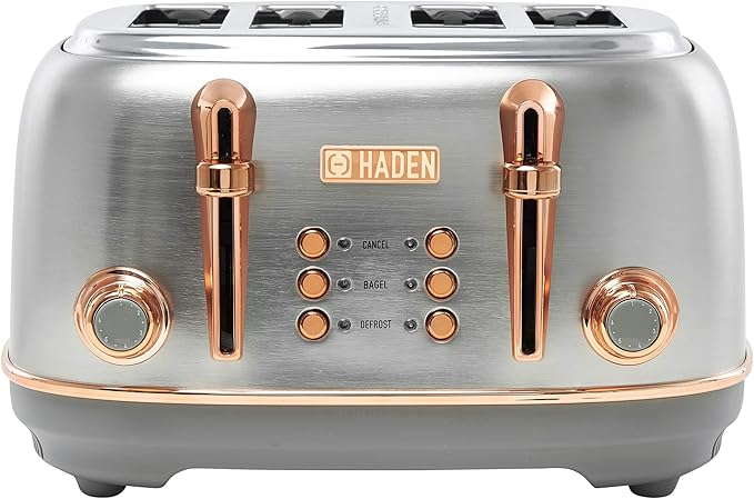 Haden Heritage 4 Slice Wide Slot Stainless Steel Toaster by HADEN
