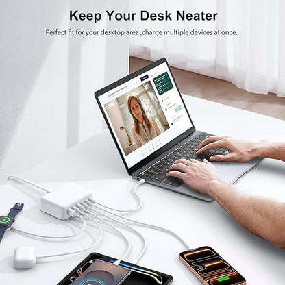 USB C Fast Charger, 150W 6 Port Desktop PD GaN Fast Charger Charging Station - Image 4