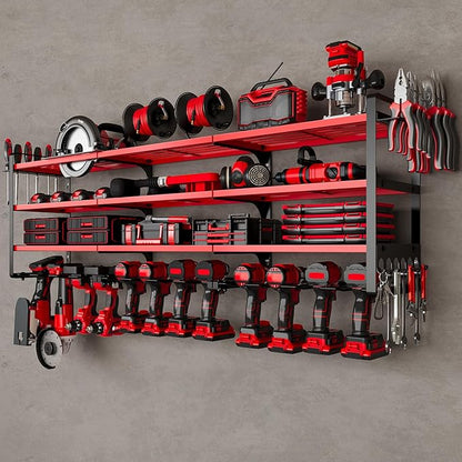48" Large Power Tools Organizer Wall Mount, 12 Drill Holder by NattyDot