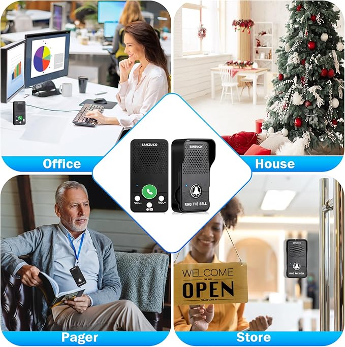 Doorbells, Hands Free Wireless Doorbell Intercom Upgrade, Waterproof Full - Image 7